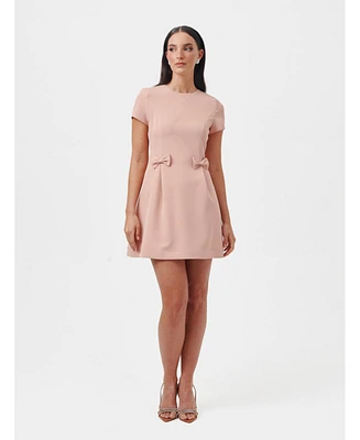 Nana'S Women's A-line mini dress with bows and open back