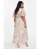 Quiz Women's Floral Wrap Maxi Dress