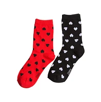 Stems Women's Mini Heart Crew Socks Two Pack