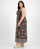 Vince Camuto Plus Thick Strap Printed Maxi Dress