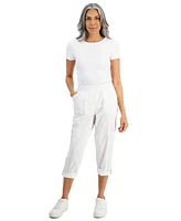 Style & Co Women's Twill Cuffed Pull-On Cargo Pants, Created for Macy's