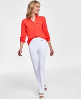 I.n.c. International Concepts Women's Collared Button-Down Blouse, Created for Macy's