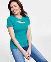 I.n.c. International Concepts Women's Fitted Cutout Top, Created for Macy's