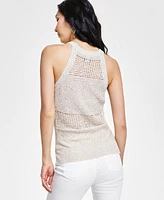 I.n.c. International Concepts Women's Roving Sequin Crochet Sweater Tank Top, Created for Macy's