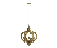 6-Light Farmhouse Wood Chandelier - Bulb Not Included