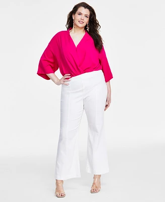 I.n.c. International Concepts Plus Pull-On Flare Jeans, Created for Macy's