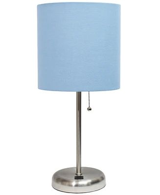 Creekwood Home Oslo 19.5" Contemporary Bedside Usb Port Feature Standard Metal Table Desk Lamp