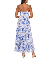 1.state Women's Tiered Sleeveless Floral Maxi Dress