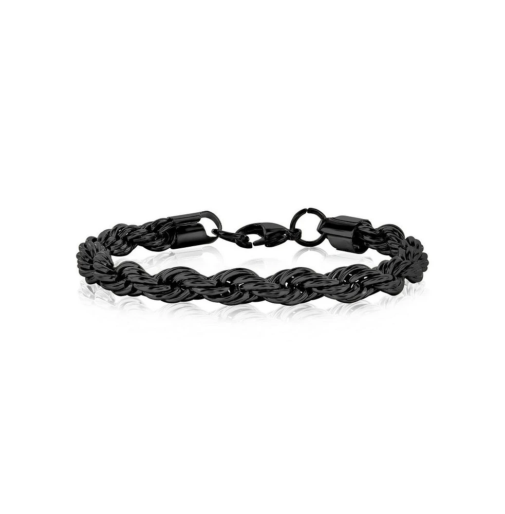 Metallo Stainless Steel 8mm Rope Chain Bracelet