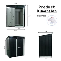 5FT X 3FT Outdoor Metal Storage Shed Transparent Plate
