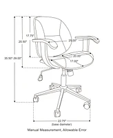 Glitzhome Leatherette Gaslift Adjustable Swivel Office Chair