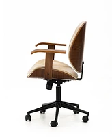 Glitzhome Leatherette Gaslift Adjustable Swivel Office Chair