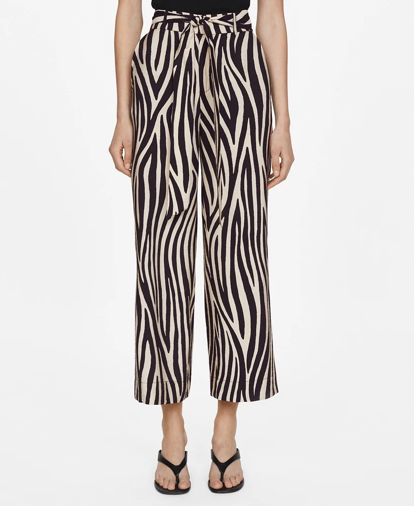 Mango Women's Bow Printed Pants