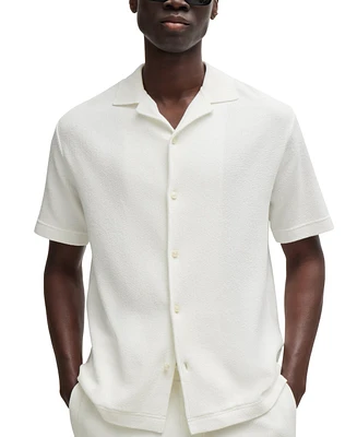 Boss by Hugo Men's Cotton Boucle Regular-Fit Collared Shirt