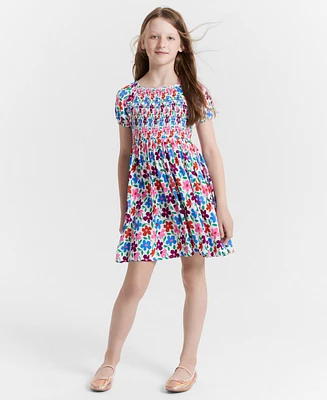 Epic Threads Girls Floral-Print Smocked Dress, Created for Macy's