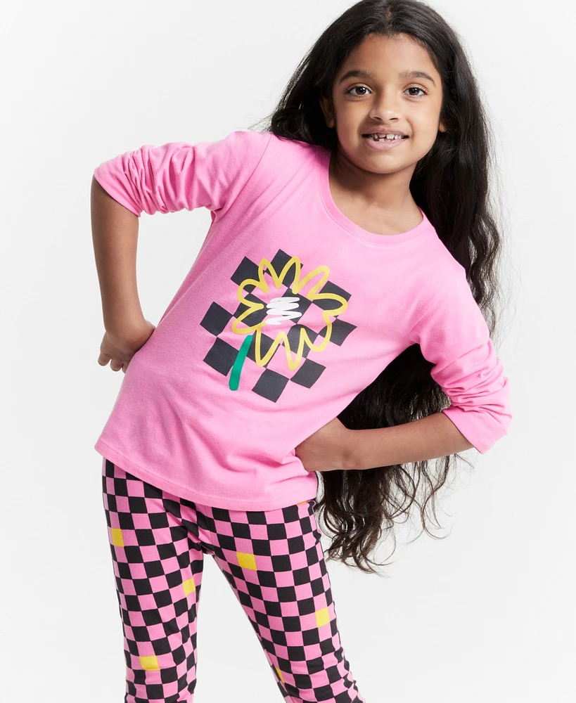 Epic Threads Girls Checker Flower T-Shirt, Created for Macy's