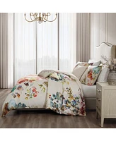 Bebejan Antique Flowers Ivory Bedding 200 Thread Count 100% Cotton Sateen 5 Piece Reversible King Comforter Set