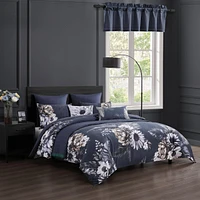 Bebejan Forget Me Not Bedding 100% Cotton Sateen 5 Piece Reversible Queen Comforter Set