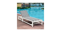 Slickblue Patio Adjustable Reclining Chair Lounge Chair Chaise for Garden Deck Wheel