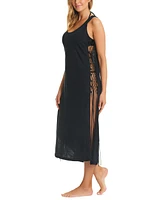 Red Carter Women's Cotton Open-Side Cover-Up Dress