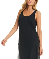 Red Carter Women's Cotton Open-Side Cover-Up Dress