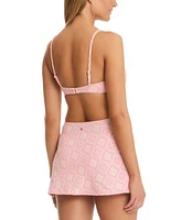 Red Carter Womens Bralette Bikini Top Printed Cover Up Skirt