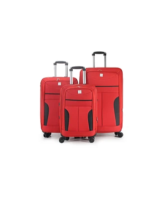 Izod Janna Soft Shell Lightweight Expandable 360 Dual Spinning Wheels Combo Lock 3 Piece Luggage Set