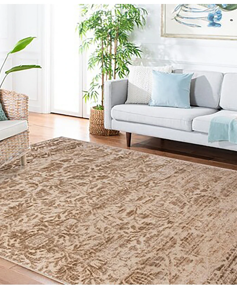 Martha Stewart Collection Heritage Bloom MSR4478 Beige 5'3" x 7'6" Area Rug