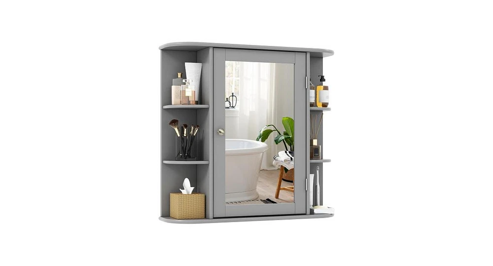 Slickblue Multipurpose Mount Wall Surface Bathroom Storage Cabinet with Mirror