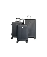 Izod Clara Expandable Abs Hard shell Lightweight 360 Dual Spinning Wheels Combo Lock 3 Piece Luggage Set