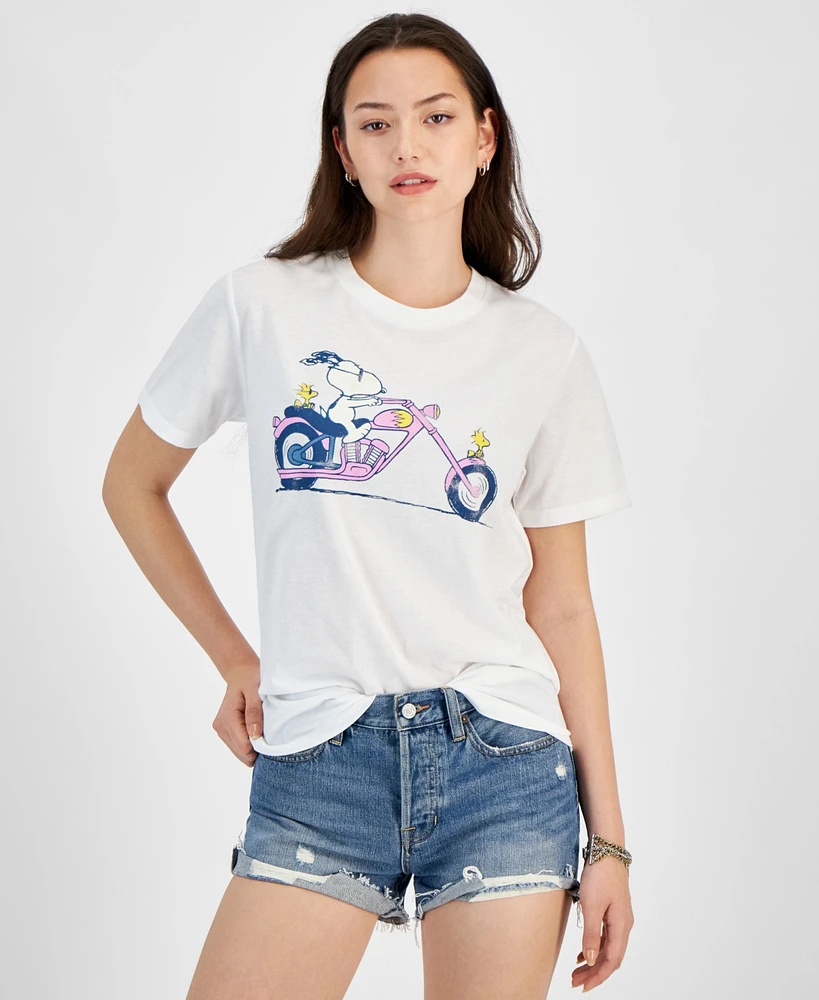 Grayson Threads, The Label Juniors' Snoopy Moto Graphic T-Shirt