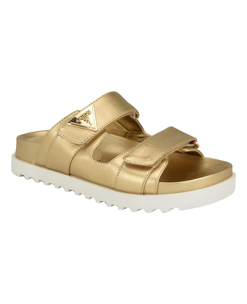 Guess Women's Fabula Lug-Sole Logo Footbed Sandals