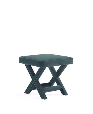 Manhattan Comfort Abigail 20.47" Velvet Upholstered Rubberwood Ottoman Bench