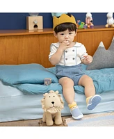 Komuello Infant Boys Breathable Washable Non-Slip Sock Shoes Crown Prince