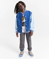 Epic Threads Little and Big Boys Cotton Denim Varsity Jacket, Created for Macy's