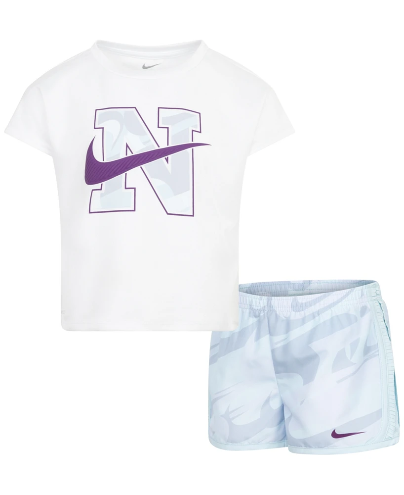 Nike Little Girls 2-Pc. Prep Your Step Tee & Tempo Shorts Set