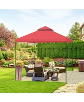 Yescom 10x10 Ft 2-Tier Canopy Top Replacement for Petpvilit Gazebo Cover Garden