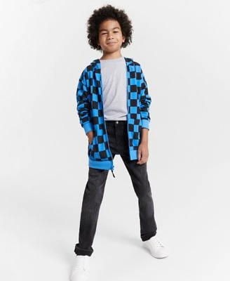 Epic Threads Little Big Boys Checkerboard Zip Up Hoodie Core T Shirt Slim Fit Brooklyn Jeans I.N.C International Concepts Grayson Lace Up Shoes