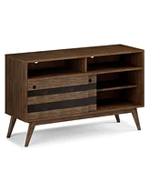 Simpli Home Clarkson Solid Acacia Wood Tv Stand in Rustic Natural Aged Brown For TVs up to 60 inches