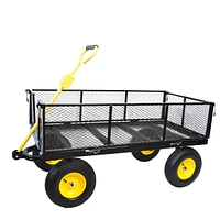 Streamdale Furniture Wagon Cart Garden Cart Trucks Make It Easier To Transport Firewood Yellow+Black