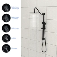 Matte Black 10" Shower System with 5 Function Hand Shower