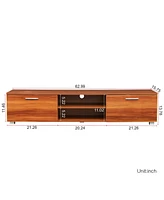 Walnut Tv Stand For 70 Inch Tv Stands, Media Console Entertainment Center Television Table