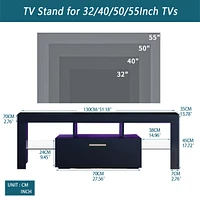 Simplie Fun Modern Tv Stand With Led Lights, High Glossy Front Tv Cabinet Ii