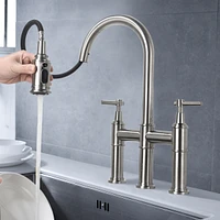 Streamdale Furniture Bridge Kitchen Faucet With Pulldown Spray Head In Spot