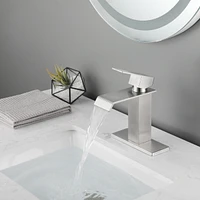 Streamdale Furniture Waterfall Spout Bathroom Faucet, Single Handle Bathroom Vanity Sink Faucet