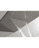 Wall Mounted Waterfall Rain Shower System With 3 Body Sprays & Handheld Shower