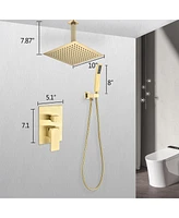 Ceiling Mounted Shower System Combo Set With Handheld And 10 Shower Head