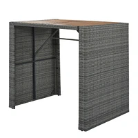 5-Pieces Outdoor Patio Wicker Bar Set, Bar Height Chairs With Non-Slip Feet And Fixed Rope