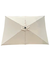 6 X 9FT Patio Umbrella Outdoor Waterproof Umbrella With Crank And Push Button Tilt