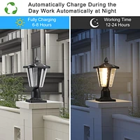 Solar Column Headlights With Dimmable Led